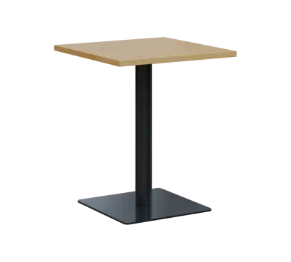 SQT 450 - 1 stůl hranlatý, deska 600x600 mm, síla 25 mm, trubková noha černá, javor horský